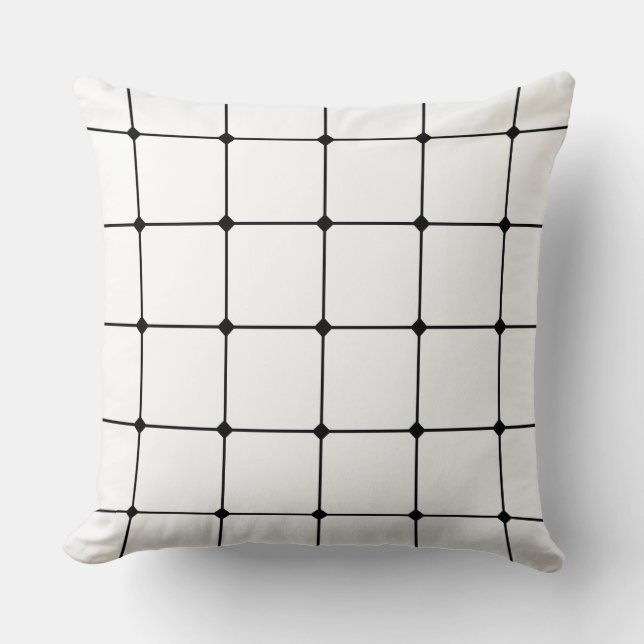Almofada 260216 Grid v2 - Preto em branco (Frente)