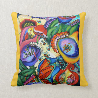 Almofada 2759 lagartas em nosso coxim do jardim - açafrão