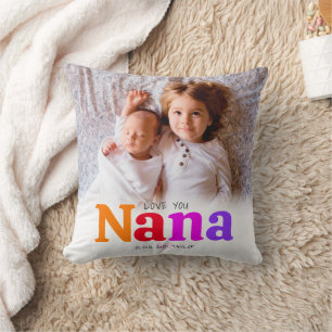 Almofada 2 Fotografias Te Amo Nana Bold Colorful Type Moder