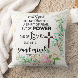 Almofada 2 Timothy 1:7 Deus não deu um espírito de medo