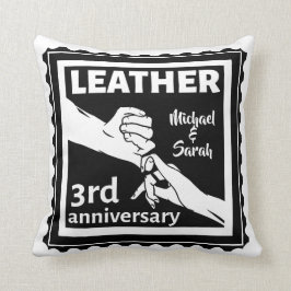 Almofada 3º aniversário do casamento com as mãos tradiciona