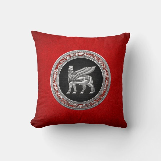 Almofada [300] Bull voada Babylonian [prata] [3D] (Frente)