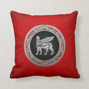 Almofada [300] Bull voada Babylonian [prata] [3D]