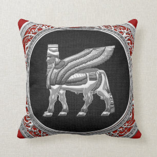 Almofada [300] Bull voada Babylonian [prata] [3D]