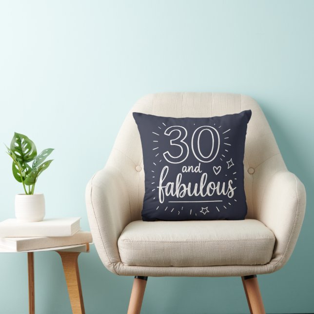 Almofada 30 e Fabuloso Doodle Feliz 30º Aniversário  (Cadeira)