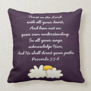 Almofada 3:5 dos provérbio - presente cristão feito sob