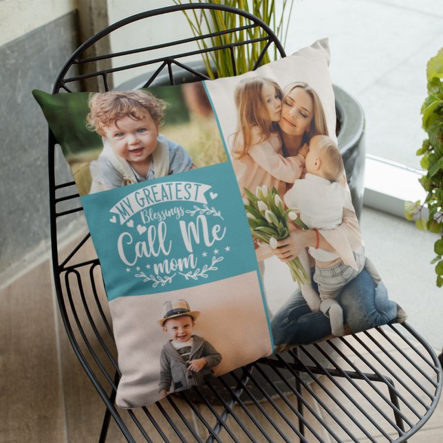 Almofada 3 dia de as mães de colagem da família de fotos (Criador carregado)