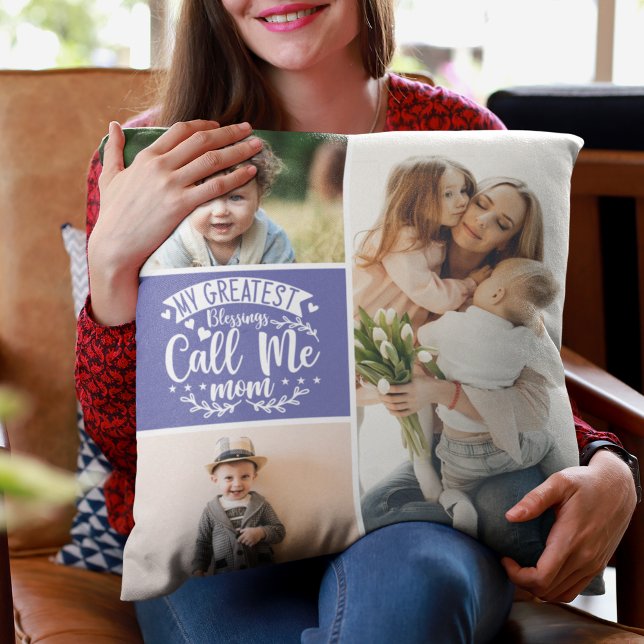 Almofada 3 dia de as mães de colagem da família de fotos (Criador carregado)