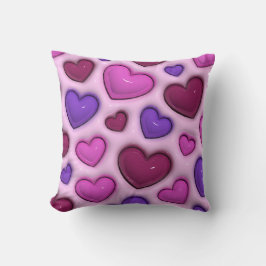 Almofada 3D Heart Pattern - Pink Romantic Home Decor