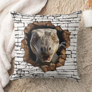 Almofada 3D Iguana Wall Break Art - Safari Realista