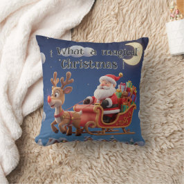 Almofada 3D Style Christmas Night Sleigh Pillow