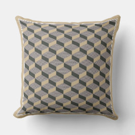 Almofada 3D tiles beige design Throw Pillow