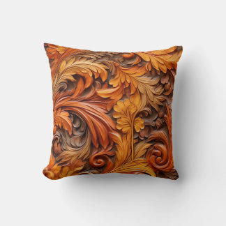Almofada 3d travesseiro decorativo floral laranja queimado