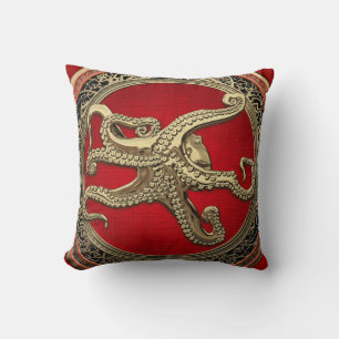 Almofada [400] Octopus Dourado sagrado em postura defensiva
