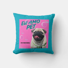 Almofada 40,6 cm x 40,6 cm Pet Azul Claro