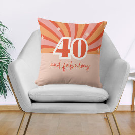 Almofada "40 e fabuloso", retro aniversário de pêssego