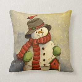 Almofada 4905 Snowman e Birdhouse Natal