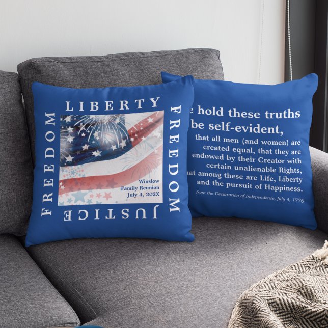 Almofada 4 de julho Jubileu: Travesseiro decorativo comemor (Criador carregado)