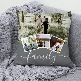Almofada 4 Família de Colagem de Fotografias Personalizada