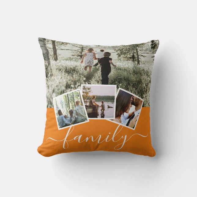Almofada 4 Família de Colagem de Fotografias Personalizada (Frente)