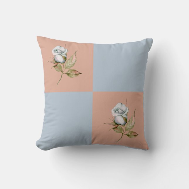 Almofada 4 Quadrado 2 com Travesseiro decorativo Rosa cinza (Frente)
