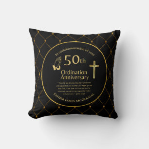 Almofada 50ª Ordenação Personalizada Sacerdote de Aniversár