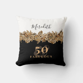 Almofada 50º aniversário das flores do Ouro de luxo