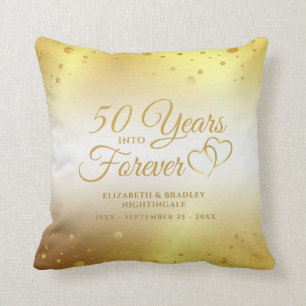 Almofada 50º aniversário Elegante ANOS Dourados PARA SEMP