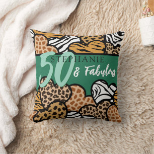 Almofada 50 e Fabuloso Na moda Emerald Animal Print Heart