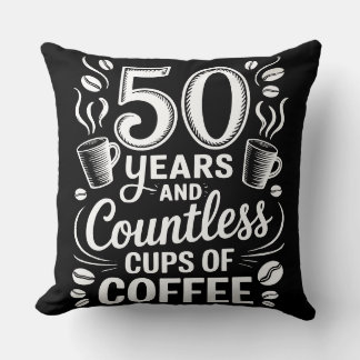 Almofada 50 Years and Countless Cups of Coffee 