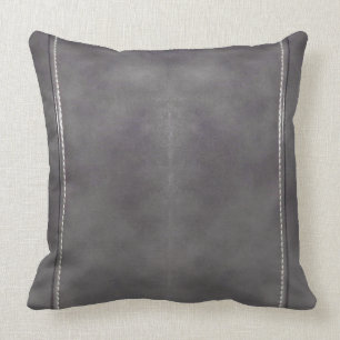 Almofada 55, Cinza Faux Leather Brown