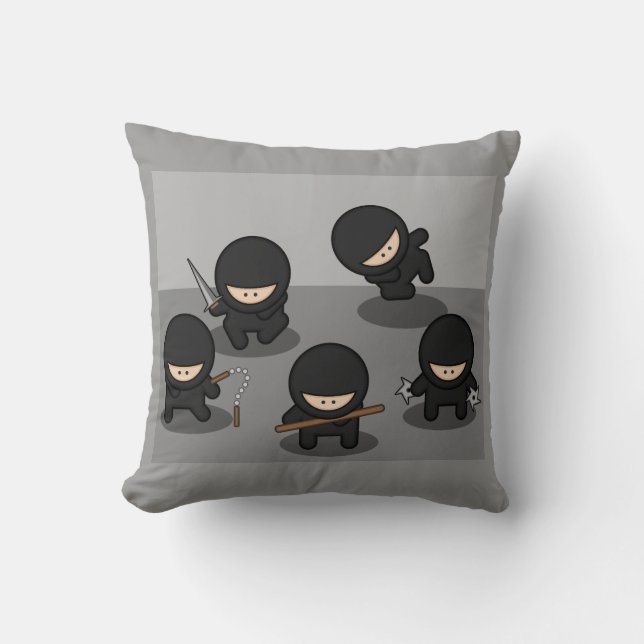 Almofada 5 Pequenos Ninjas de Cartoon (Frente)