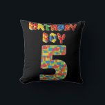 Almofada 5 Year Old Gifts Building Blocks 5th Birthday Boys<br><div class="desc">5 Year Old Gifts Building Blocks 5th Birthday Boys Kids</div>