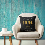 Almofada 60º Aniversário Nome 1964 Chic Preto Dourado Elega<br><div class="desc">60º Aniversário do Especial de 1964 Nascer Black Dourado Chic Elegant Travesseiro decorativo - Perfeito para decoração doméstica. Celebre o seu 60º marco com o nosso Travesseiro decorativo Chic Preto Dourado Elegante. Este travesseiro desenhado artificialmente não é apenas uma almofada, mas um tributo à sua jornada de ouro desde 1964....</div>