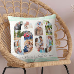 Almofada 60º Aniversário Número 60 Colagem Fotográfica Verd<br><div class="desc">Presente personalizado de 60º aniversário. Este travesseiro decorativo personalizado tem uma colagem de fotos nítida, formada em um número 60 com faixas verdes de menta e tipografia de cinzas escuras. O modelo está pronto para você adicionar seu nome e data de nascimento, assim como suas fotografias. Você pode adicionar até...</div>