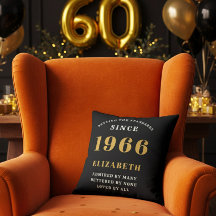60th Birthday Gift Personalized 1966 Black Gold