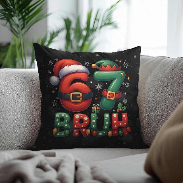 Almofada 67 Meme Seis Sete Bruh Natal Divertido 6 7 (Criador carregado)