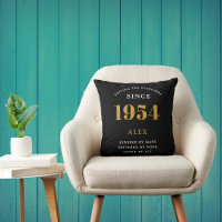 70 Aniversário Nome 1954 Chic Preto Dourado Elegan