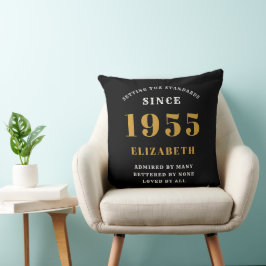 Almofada 70 Birthday 1955, personalizada pela Dourada negra