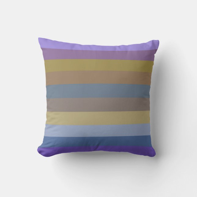 Almofada 70s Horizontal Stripes in Lilac, Mustard & Caramel (Frente)