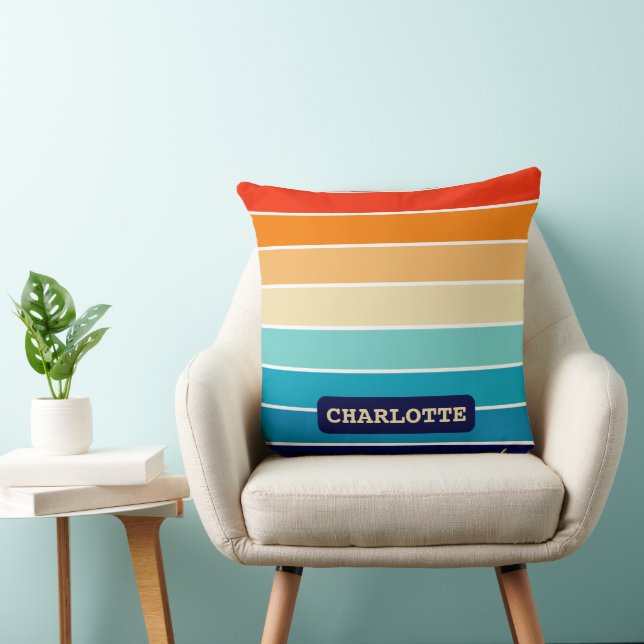 Almofada 70s Rainbow Stripes (Cadeira)