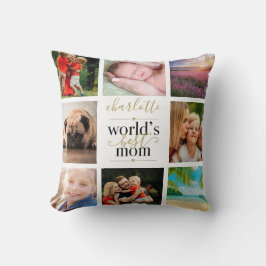 Almofada 8 Colagem de Fotos Personalizadas Melhor Mãe do Mu
