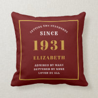 90 Birthday 1931 Elegante Vermelho Chic Personaliz