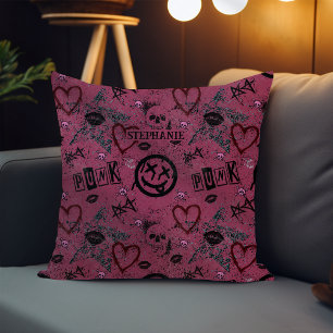 Almofada 90 Retro Rosa Rosa Girly Punk