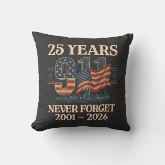 Almofada 9/11 25 Years Never Forget Vintage American Flag