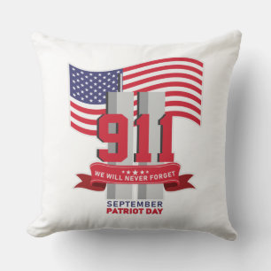 Almofada 9.11 Dia Patriótico; Nunca Esquecer