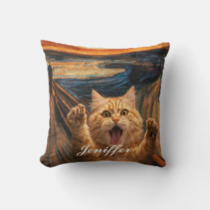 Almofada A Arte de Paródia do Gato no Grito
