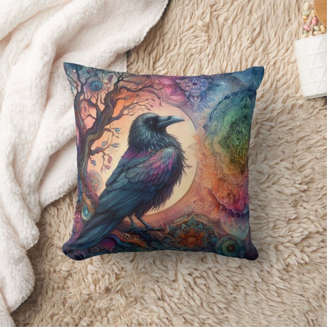 Almofada A Árvore Crow da Vida Mandala Pagan (Cobertor)