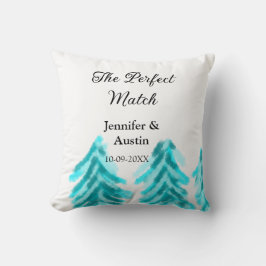 Almofada A árvore de pinheiro azul de inverno casamento na