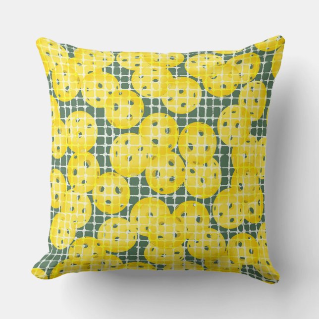 Almofada A bola é a vida - Amarelo em verde (Frente)